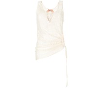 Gerafftes Spitzentop mit Blumenmuster