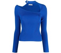Geripptes Stricktop mit Cut-Out