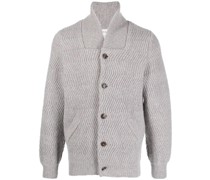 chevron knit lambs-wool cardigan