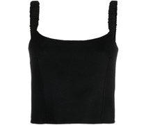 Cropped-Top mit gerafften Schultern