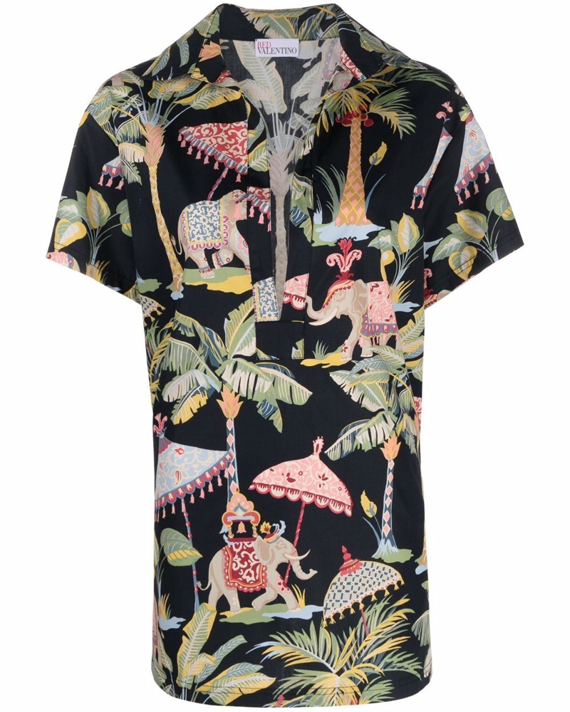 RED Valentino Damen Hemd mit grafischem Print