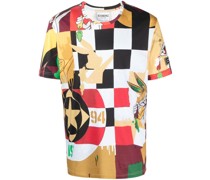 cartoon-print cotton T-shirt
