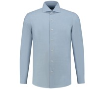 long-sleeved cotton-blend shirt