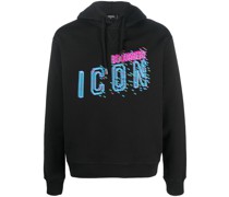 Icon-print cotton hoodie