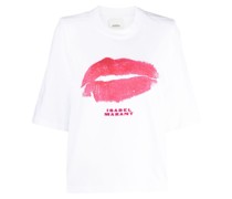 T-Shirt mit Lippen-Print
