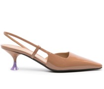 Slingback-Pumps aus Lackleder 63mm