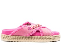 Sandalen mit Logo-Schild