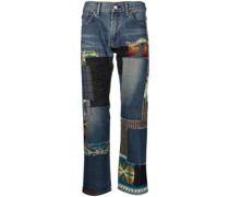 Cropped-Jeans im Patchwork-Look