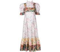 Gerüschtes Kleid mit Blumenmuster