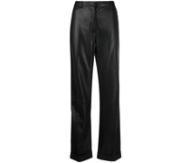 straight-leg leather trousers