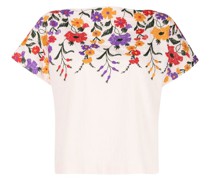 T-Shirt mit Blumenstickerei