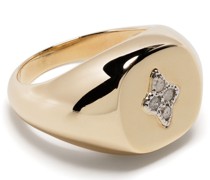 9kt  gold Louise diamond signet ring
