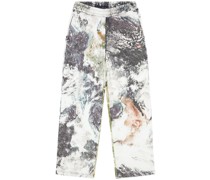 Gerade Jogginghose mit Planet-Print