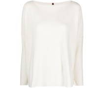 boat-neck cashmere knitted Pullover
