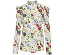 Seidenbluse mit Blumen-Print