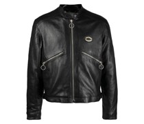 Lederjacke mit Logo-Patch