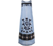 Ulya floral-embroidered midi dress