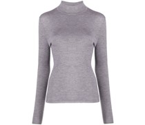 Melierter Pullover mit Stehkragen