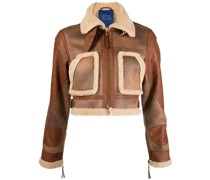 Cropped-Jacke aus Kunstleder