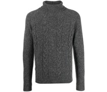 Rollkragenpullover mit Zopfmuster