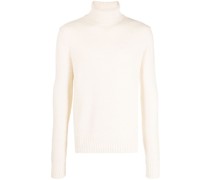 Rollkragenpullover mit Lochstrickmuster