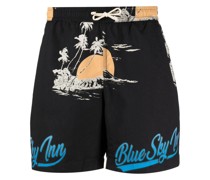 Badeshorts mit Palmen-Print