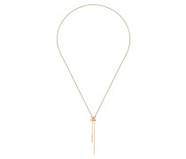 18kt Rotgoldhalskette mit Diamanten