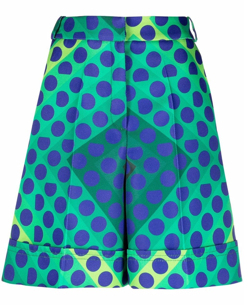 Paco Rabanne Damen High-Waist-Shorts mit grafischem Print