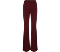 high-waisted flared trousers