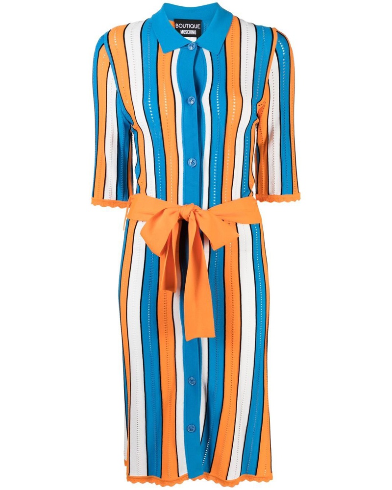 Moschino Damen Gestreiftes Hemdkleid EV7276 Moschino Damen Gestreiftes Hemdkleid EV7276