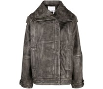 Lederjacke in Distressed-Optik
