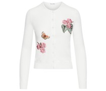 Cardigan mit Blumenstickerei