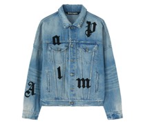 Jeansjacke mit Logo-Patches