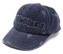 logo-appliqué distressed baseball cap