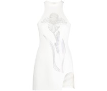 Schulterfreies Kleid mit Kristallen