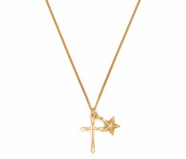 Vergoldete Halskette mit Stern und Kreuz