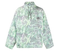 Fleecepullover mit Gras-Print