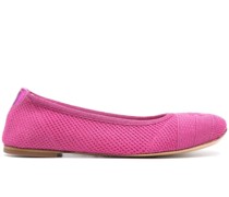 lurex-detail knitted ballerina shoes