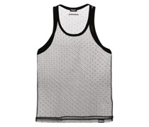 Tüll-Tanktop mit Kristallen