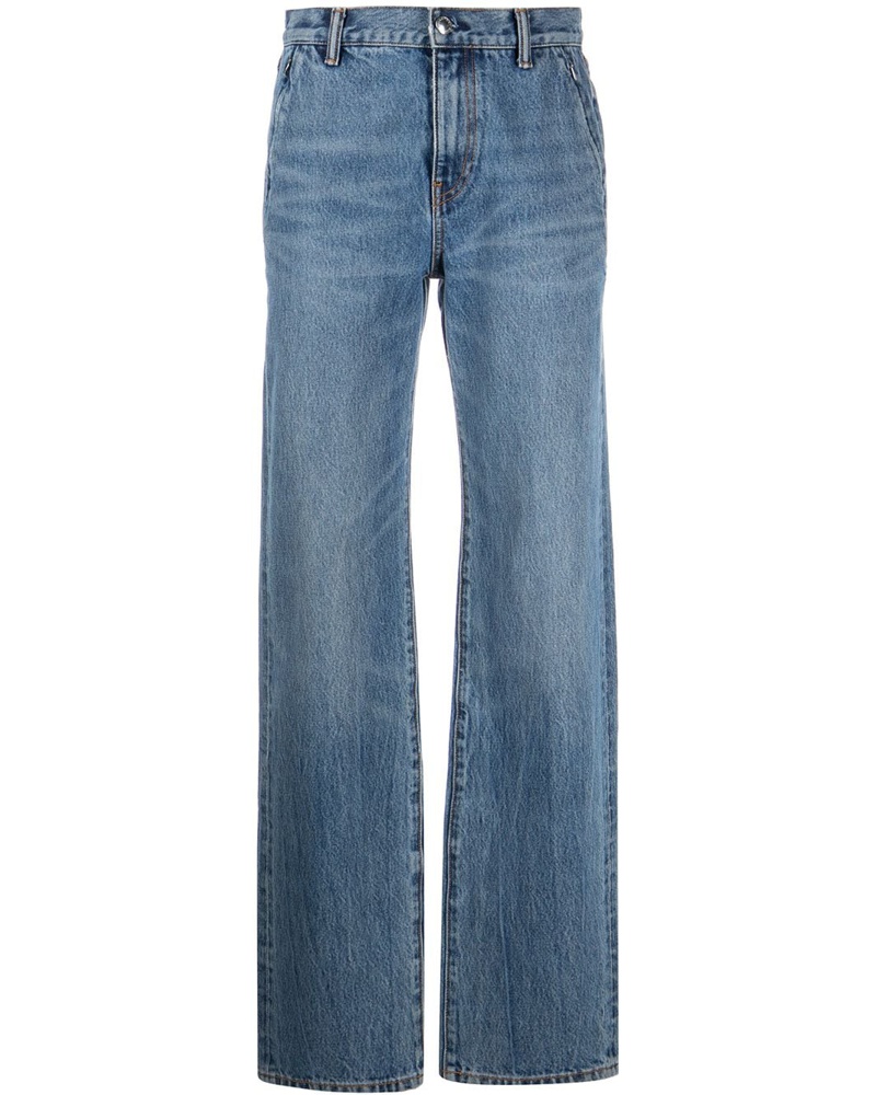 Alexander Wang Damen Gerade Jeans mit Logo-Patch