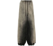 bleached drop-crotch trousers