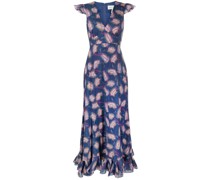 Kleid mit Feder-Print
