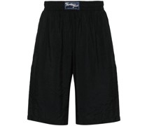 Gerade Shorts mit Logo-Applikation