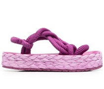 Plateau-Sandalen mit Kordelriemen