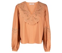 Bluse mit Lochstickerei