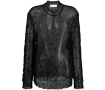 semi-sheer open-knit top