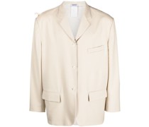 patchwork-panel single-breasted blazer