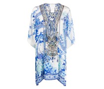 Seidenkaftan mit Drachen-Print