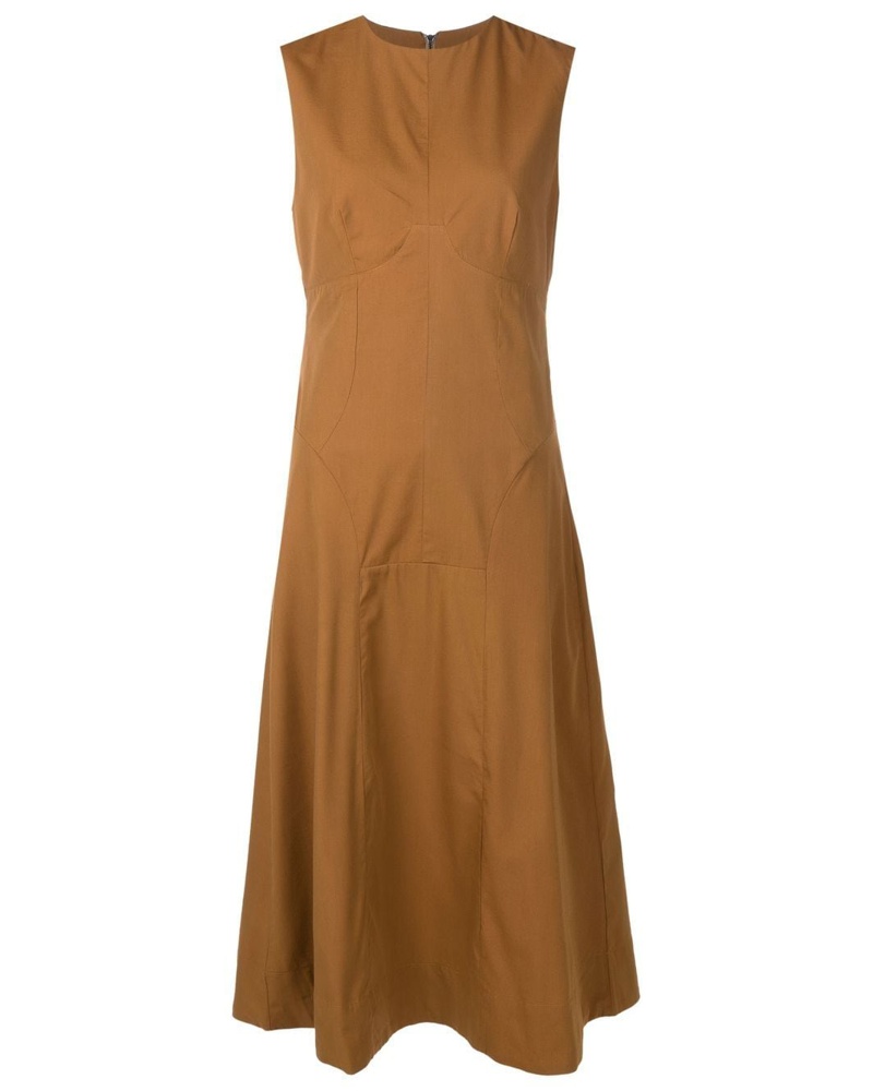 Osklen Damen Midikleid mit rundem Ausschnitt