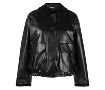 Lederjacke mit weiten Ärmeln